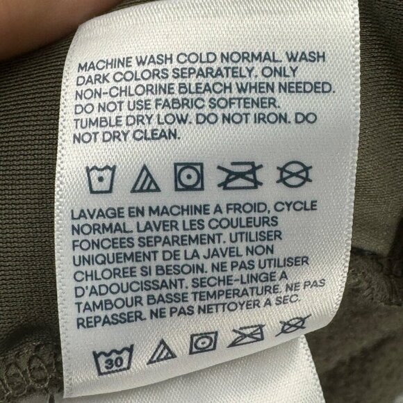 Lands End Mens Snap-T Pullover Cream/Olive Fleece XL - Picture 8 of 8